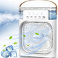 3 In 1 Small Air Cooler LED Night Light Portable Humidifier Air Adjustment Fan For Office & Home